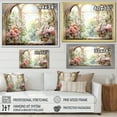 thumbnail image 4 of Designart "Gazing through Country Window at Pink Blossoms V" Floral Framed Wall Art Decor - Traditional Pink Window Living Room Framed Canvas Art, 4 of 6