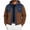 Brown, variant on longantii Mens Hooded Cargo Coat Color Block Long Sleeve Full Zip Jacket Multi Pocket Relax Fit Streetwear Tops Daily Spring Fall Casual Outerwear Gray L