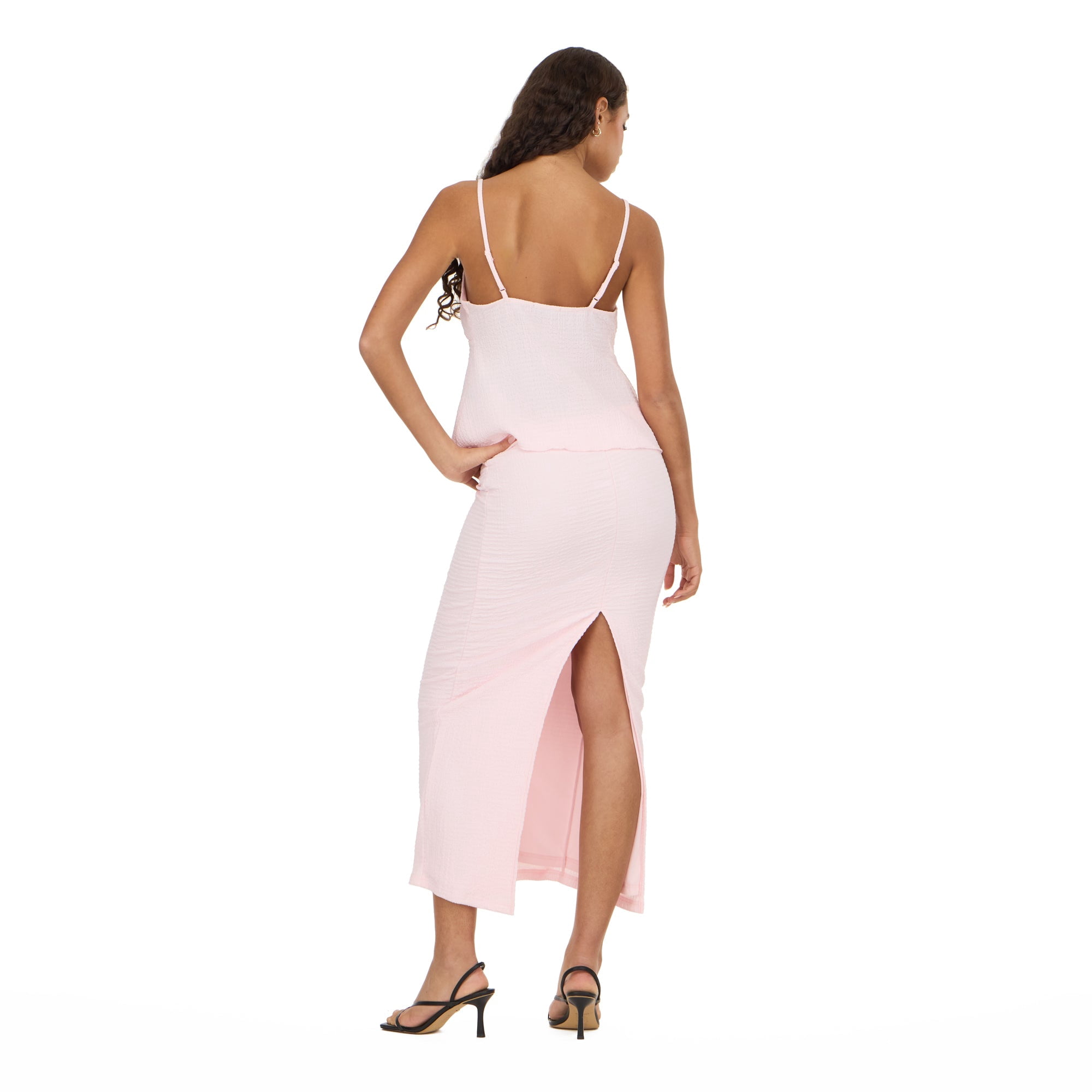 Forever 21 Women's Tank Top with Tie Front and Maxi Skirt Set