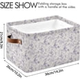 thumbnail image 3 of GZHJMY Purple Floral Pattern Foldable Canvas Storage Bin, Sturdy Fabric Storage Basket with Handles, Storage Cube Box for Organizing Shelf Nursery Toy Closet 2PCS#255, 3 of 7
