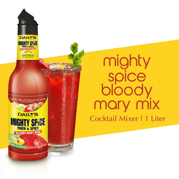 Daily’s Mighty Spice Thick & Spicy Bloody Mary Cocktail Mix, 1 Liter Bottle