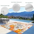 thumbnail image 6 of Outdoor Rug 5x8 ft Fall Thanksgiving Waterproof Outdoor Patio Rug Mat Non Slip Outside Area Rugs Carpet for RV,Camping,Porch,Deck,Pool,Balconybackyard,Orange White Teal Pumpkins Maple Leaf Linen, 6 of 9