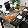 thumbnail image 3 of Orange Grey Ombre Table Runner 36 Inches Long, Modern Geometric Abstract Aesthetics Cream Kitchen Coffee Dining Table Decoration for Home Party Birthday Wedding Home Decor 13x36 Inches, 3 of 8