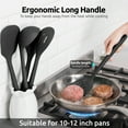 thumbnail image 4 of Silicone Kitchen Cooking Utensil Set: U-Taste 446°F Heat Resistant 13.6in Long Kitchen Gadgets, BPA Free Non Stick Rubber Cook Accessories For Stir Frying, Serving, Basting, Mixing (5 Pieces, Black), 4 of 9