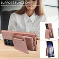 thumbnail image 4 of Jiahe Cover for Samsung Galaxy S22 Ultra, Zipper Wallet Case,RFID Blocking PU Leather Shockproof Kickstand Folio Case with Card Slots Holder Shoulder Strap Lanyard Case Cover, rosegold, 4 of 8