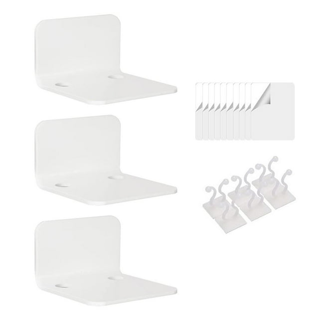 DOLITY Acrylic Floating Shelves Plant Picture Photo Display Shelf Wall Mounted Floating White