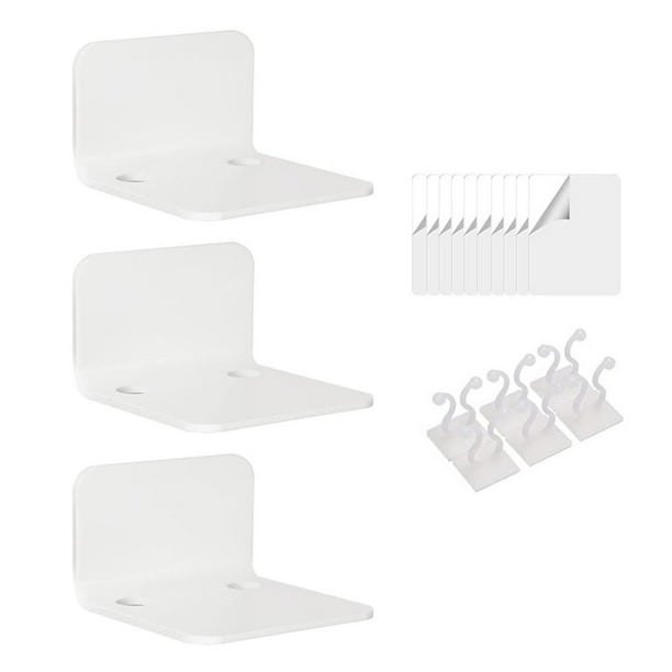 Estantes de pared acrílicos, repisas de exhibición, soportes de almacenamiento, estantes de almacenamiento para baño Blanco