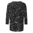 thumbnail image 4 of Roncen Sequin Top for Women, Sparkling Three-Quarter Sleeve Pullover with Crew Neck, Casual Glam Shirt, 4 of 5