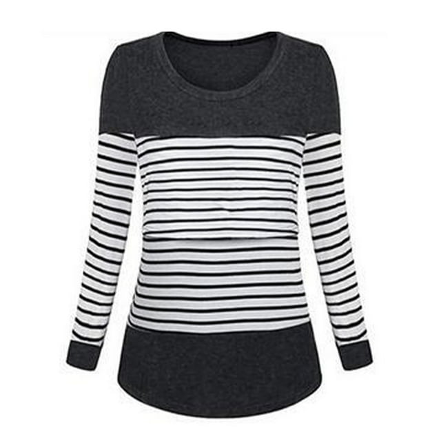 Camiseta De Enfermería,Camisas De Maternidad para Mujer Ropa Redonda para Mujeres Embarazadas Camisa De Embarazo Multifuncional