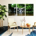 thumbnail image 4 of IDEA4WALL 3 Piece Nature Canvas Wall Art Waterfall in Forest Canvas Prints Modern Home Wall Decor, 24"x36", 4 of 5