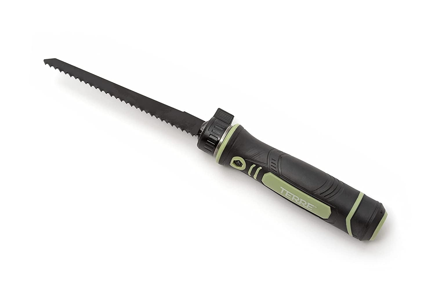 Terre Products, Adjustable Blade Hand Saw, Jab Saw, Drywall Saw, Reciprocating Blades, 2 Wood (6 TPI), 2 Plastic (18 TPI), 2 Bi-Metal (24 TPI), Cuts Metal, Wood, Sheetrock, Plywood, Plastic