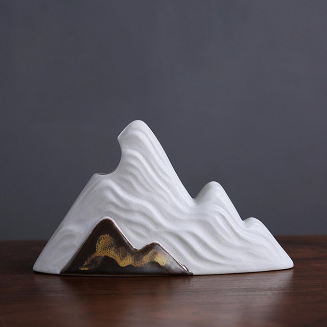 Estatua de florero de cerámica con forma de montaña/decoración de decoración del hogar de adorno de regalo de estilo /para estantería de Blanco Baoblaze Estatua de jarrón de cerámica