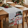 thumbnail image 2 of Table Runner 70 Inch Long - Let Snow Words on Gray BackgroundDecorative Table Scarf,Winter Snowman BirdDining Table Runners for Wedding Party Kitchen Dining Tables, 2 of 9
