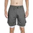 thumbnail image 4 of Luxtrada Mens Running Short Workout Running Shorts 2-in-1 Stealth Shorts (Gray,2XL), 4 of 12