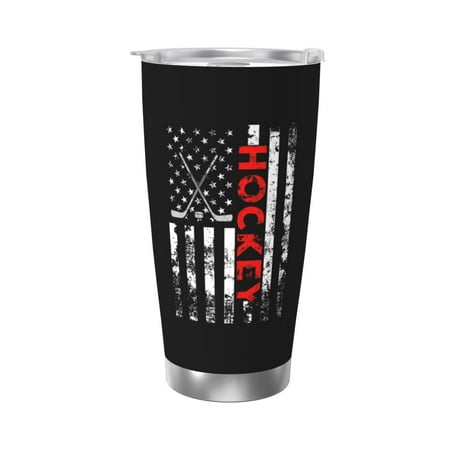 

Hockey American Flag 20 Oz Water Bottle Insulated Tumblers Stainless Steel Cups Double Wall Tumbler with Lid