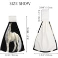 thumbnail image 2 of Hanging Towels 2 Pcs, Dish Towels Mythical White Unicorn Posing Absorbent Hand Towels with Hanging Loop Washcloth for Bathroom Kitchen, 2 of 6