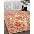 thumbnail image 2 of Ahgly Company Indoor Round Abstract Mustard Yellow Abstract Area Rugs, 5' Round, 2 of 6