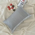 thumbnail image 3 of Gray Decorative Lumbar Pillow Cover 12" x 20" | Modern Satin Oblong Cushion Cover Striped | Crystal Hand Embroidered Pillowcases for Bed, Couch & Sofa, Modern Home Décor - Radiant Charm, 3 of 9
