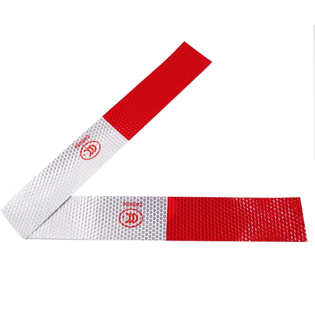 10Pcs Truck Safety Warning Tape Strip Red-White Reflective Waterproof Stickers 