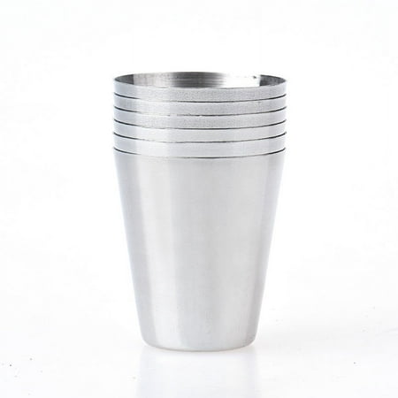 SUSHANG New 6pcs Stainless Steel Cup Drinking Coffee Tea Tumbler Camping Mug Travel Mugs Sleek & Stylish Metal Cups