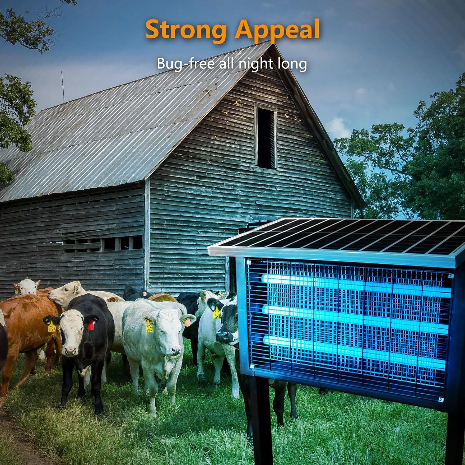 Powerful large-scale solar-powered insect killer suitable for outdoor use, covers 4000 square feet, rechargeable mosquito killer equipped with a high-power waterproof solar panel, suitable for yards