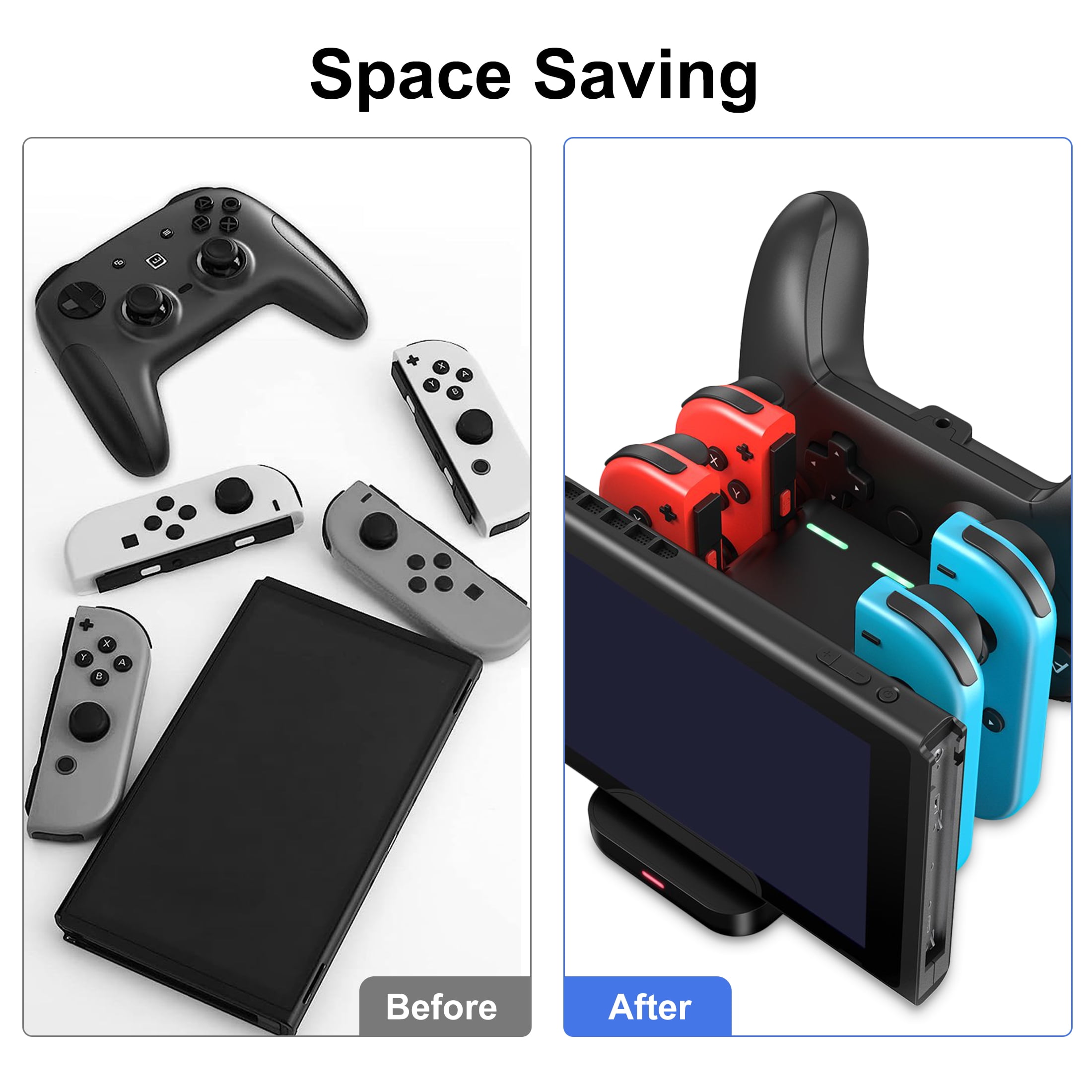 Upgraded Controller Charger Dock Station for Nintendo Switch Pro Controller : Upgraded Controller Charger Station with 2x5520mWh