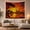 Giraffe Sunset, variant on African Savanna Sunset With Elephant Silhouettes Majestic Illustration for Wildlife Enthusiasts, Safari Wall Art Decor, Housewarming Gift, Tapestry Wall Hanging for Living Room and Bedroom