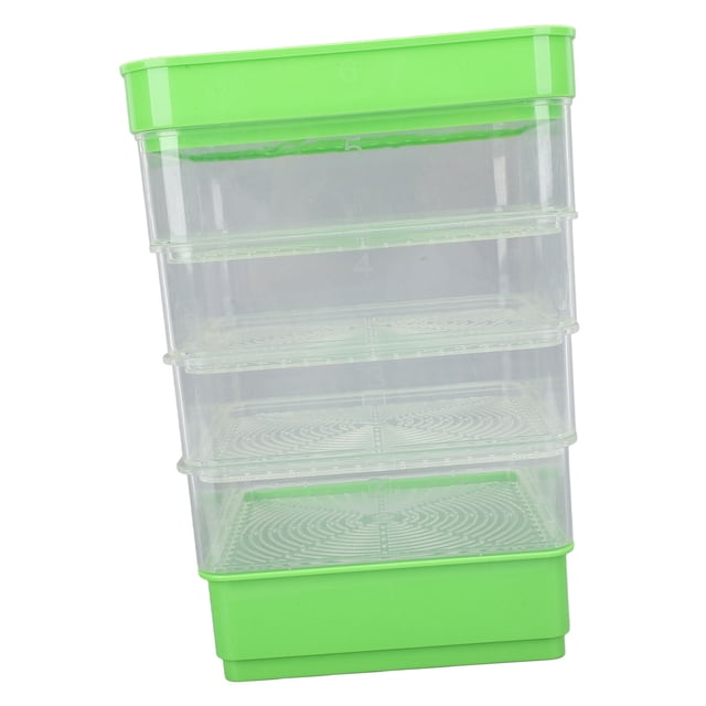 4 Tier Stackable Sprouter Kit, Space Saving Micro Stackable Vegetable Growing Tray for Bean Sprouts, With Convenient Design for Gardening Beginners and Busy Office Workers