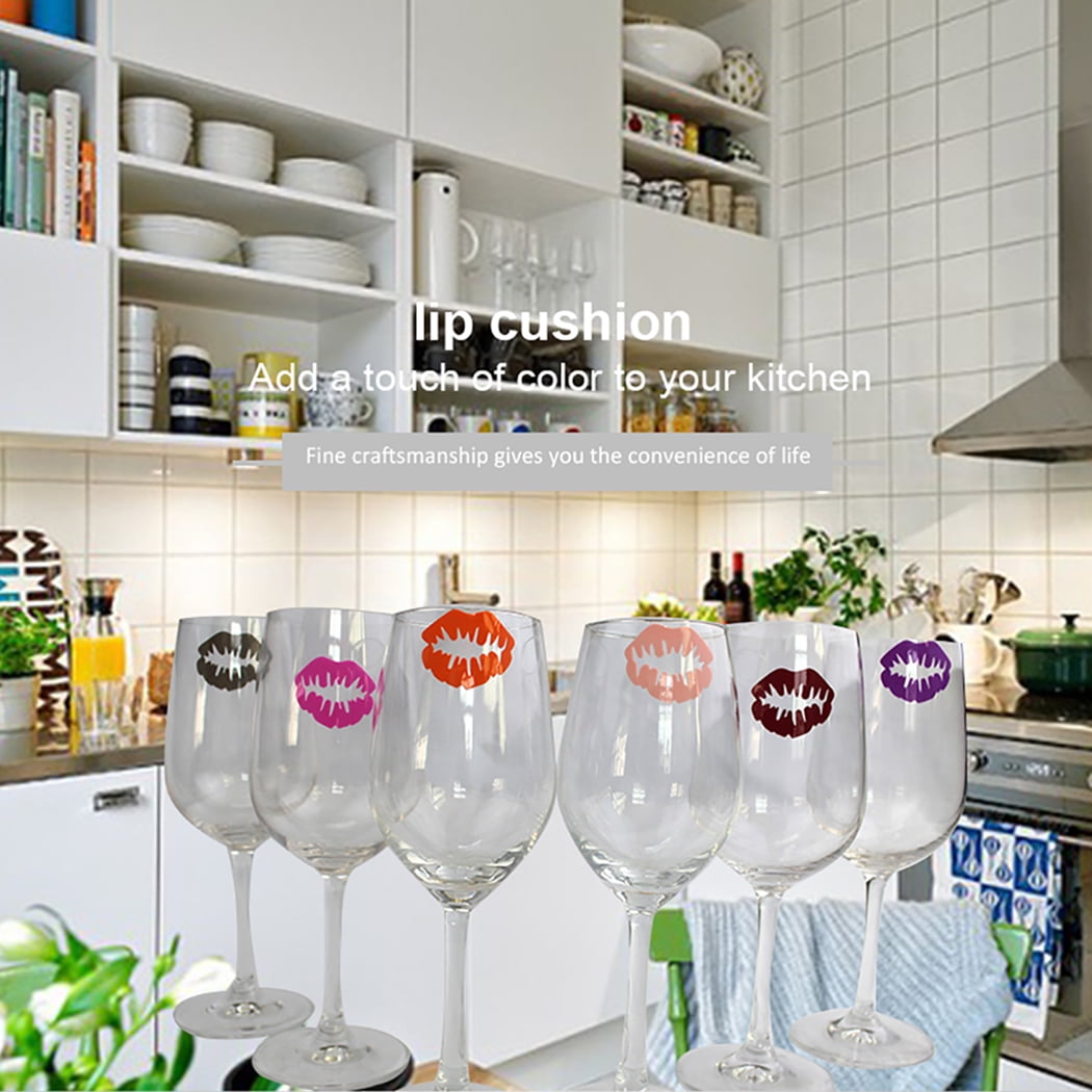 Wine Glass Marker Fashion Lips Creative Cling Wine Glass Mark Wine