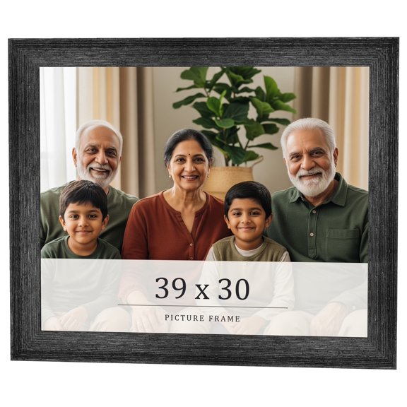 39x30 Frame Black Real Wood Picture Frame Width 1.5 inches | Interior Frame Depth 0.5 inches | Barn