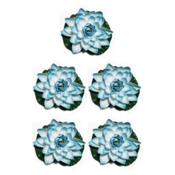 Wosthever EVA loto artificial decorativo vívido realista al aire libre jardín parque piscina fotografía flor de lirio de agua falsa azul claro Type2 NO2