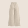 thumbnail image 5 of Women's Casual Wide Leg Pants, High Waist Loose Slimming Solid Color Long Trousers, Comfort Fashion Bottoms for Office, Travel and Daily Wear,Beige,2XL, 5 of 6