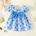 thumbnail image 4 of PINQI Baby Midi Blouse Girls Short Sleeves Flower Bow Tie Top Summer Print T-shirt Blouse Tops Casual Clothes for 0 to 18 Months, 4 of 4