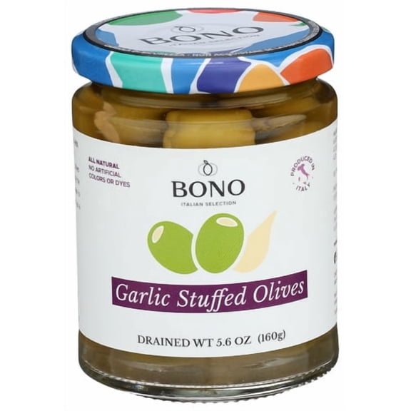 Bono Olives Garlic Stuffed 5.6 oz (Pack of 6)