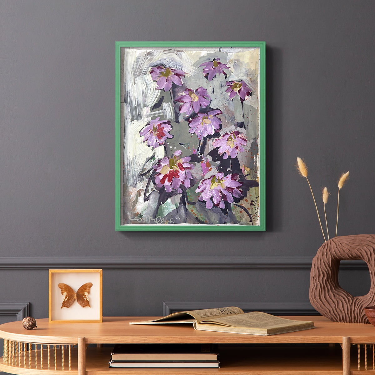 Zinnia II Framed Print - Solid Wood in Single Picture Frame Solid Wood 2 Framed Print