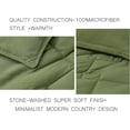 thumbnail image 4 of Chezmoi Collection Logan Olive Green Comforter Set Twin XL Size 2-Piece Lightweight Soft Stone-Washed Microfiber Bedding Set for All Season (1 Comforter 68x92, 2 Shams), 4 of 9