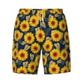 thumbnail image 4 of Lsque Mens Swim Trunks Sunflowers Pattern - Bathing Suit Compression Liner - Beach Swim Shorts Swimwear - (S-3XL) - Stretch Quick Dry -Small, 4 of 9