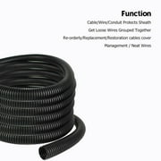 Split Wire 9/16inch Black Loom Conduit Corrugated Plastic Wire Cover Protect Wires Cables