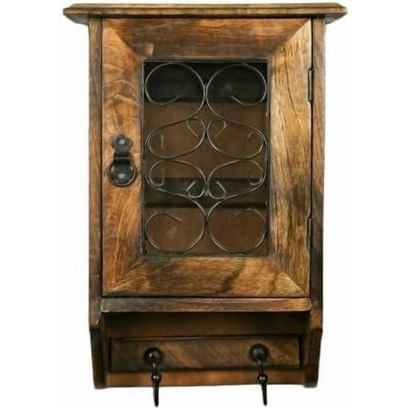 Mango Wooden Wall Hanging Decorative Key Box Cabinet for home/ office