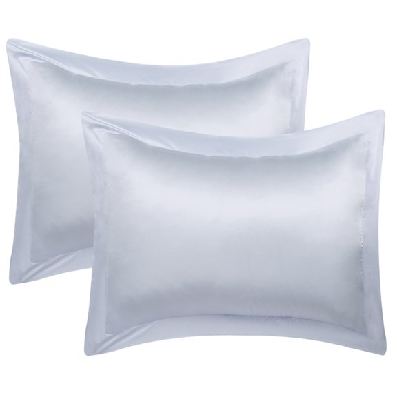 Unique Bargains 2-Pack Satin Pillowcase Pillow Shams, 12" x 16", Silver