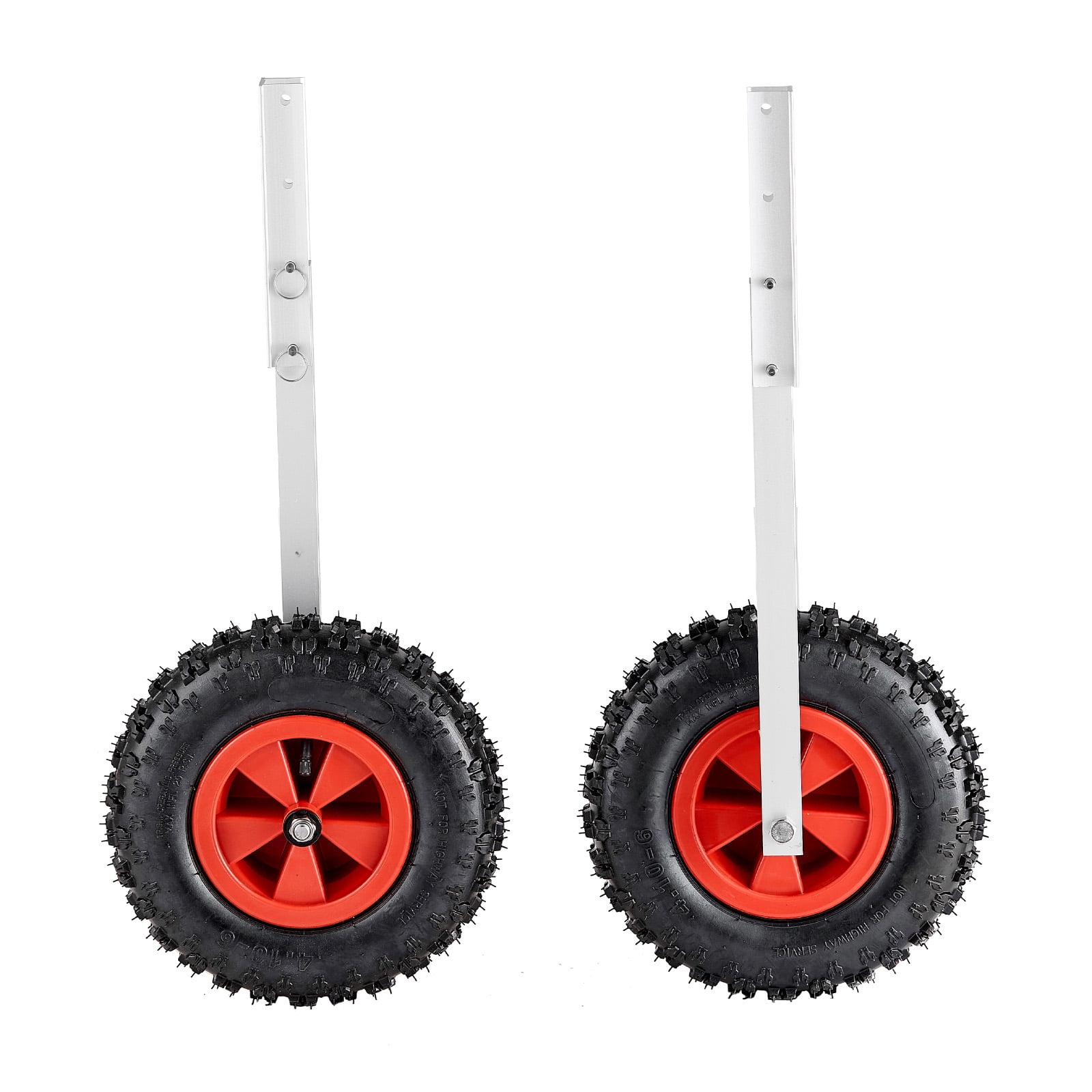 KFFKFF Boat Launching Wheels, 600 lbs Capacity, 12" Aluminum Alloy Transom Wheels with Inflatable Tires, Foldable Design with 4 Quick-Release Pins, Compatible with 13' Inflatable Fishing Boats