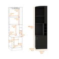 thumbnail image 3 of FM FURNITURE Delhi Corner Bar Cabinet Double Door Engineered Wood Black, 3 of 5