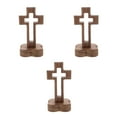 thumbnail image 3 of Worgeous 3pcs Wood Standing Cross Wooden Cross Decor Religious Table Alter Standing Table Cross Altar Cross With Stand Wooden Table Cross Standing Christian Cross Sratue, 3 of 8