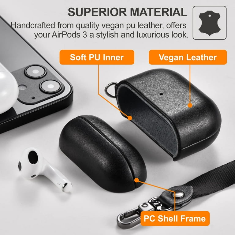 Case Compatible for New Airpods 3 Case 3rd Generation,PU Leather