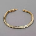 thumbnail image 5 of Lakshya Jewel LLC 14k Yellow Gold Plated Cubic Zirconia Round Cut Womens Tennis Link Cluster Bracelet, 5 of 5