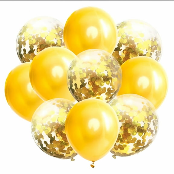 BESTSKY Yellow Confetti Latex Balloons,50 Pack Birthday Balloons for Party Wedding Bridal Shower Decorations Yellow