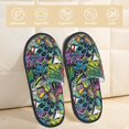 thumbnail image 2 of House Slippers for Women Men - Artistic Graffiti Instrument Notes Lightweight House Shoes Fuzzy Slippers, Soft Slip-On Cozy House Slippers for Woman Indoor Outdoor, 2 of 7