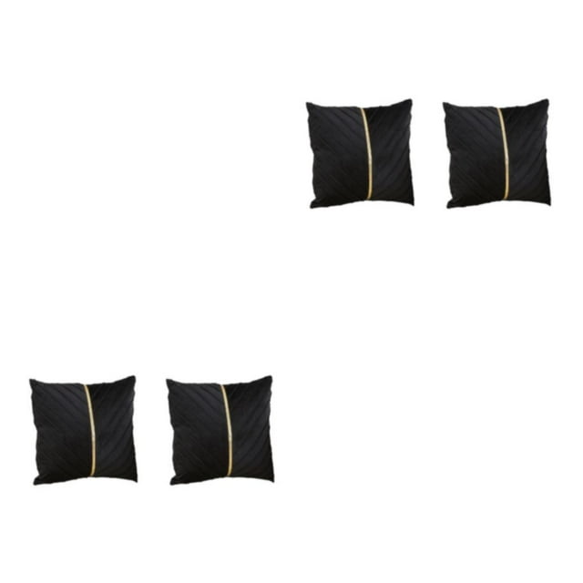 Yuarrent 2x decoración del hogar con funda de almohada decorativa de rayas doradas en dorado simétrico negro negro 2Conjunto
