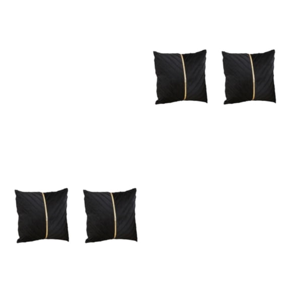 Yuarrent 2x decoración del hogar con funda de almohada decorativa de rayas doradas en dorado simétrico negro negro 2Conjunto