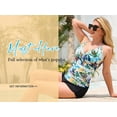 thumbnail image 3 of RELLECIGA Women's V Neckline Tankini Top Bathing Suits Ruched Swimwear, 3 of 10